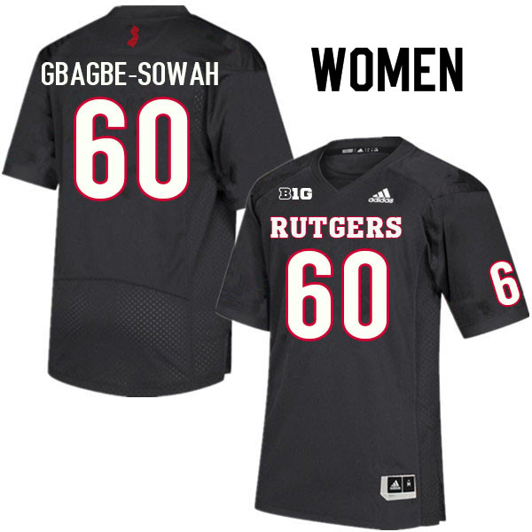 Women #60 Moses Gbagbe-Sowah Rutgers Scarlet Knights College Football Jerseys Sale-Black